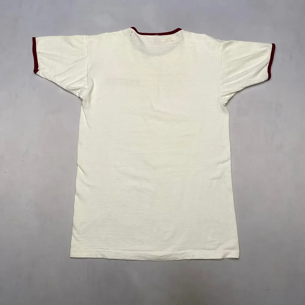 Vintage 60s Champion Running Man Exeter Rowing Ringer T Shirt Men's Large - Picture 3 of 9